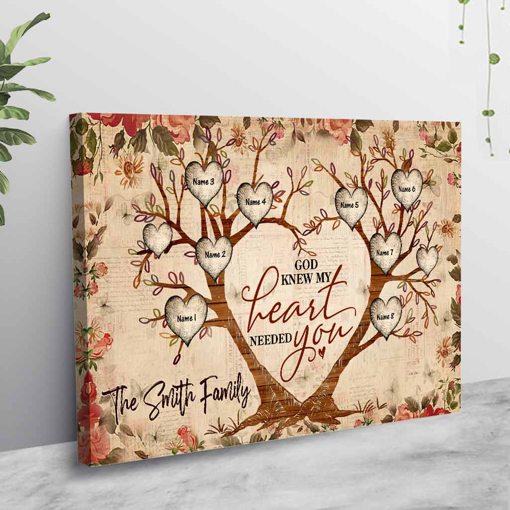 God Knew My Heart Needed You - Personalized Family Poster