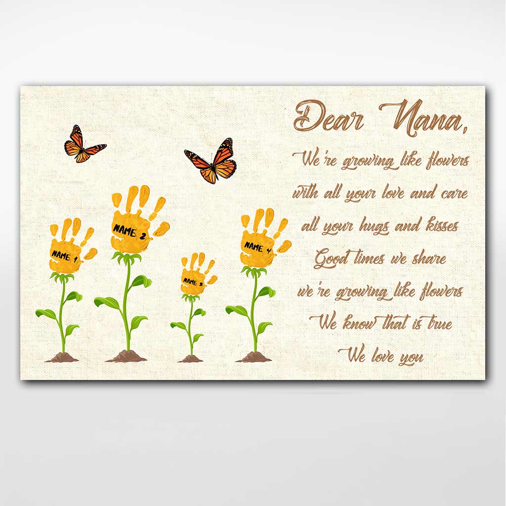 We Are Growing Like Flowers - Personalized Mother's Day Grandma Poster