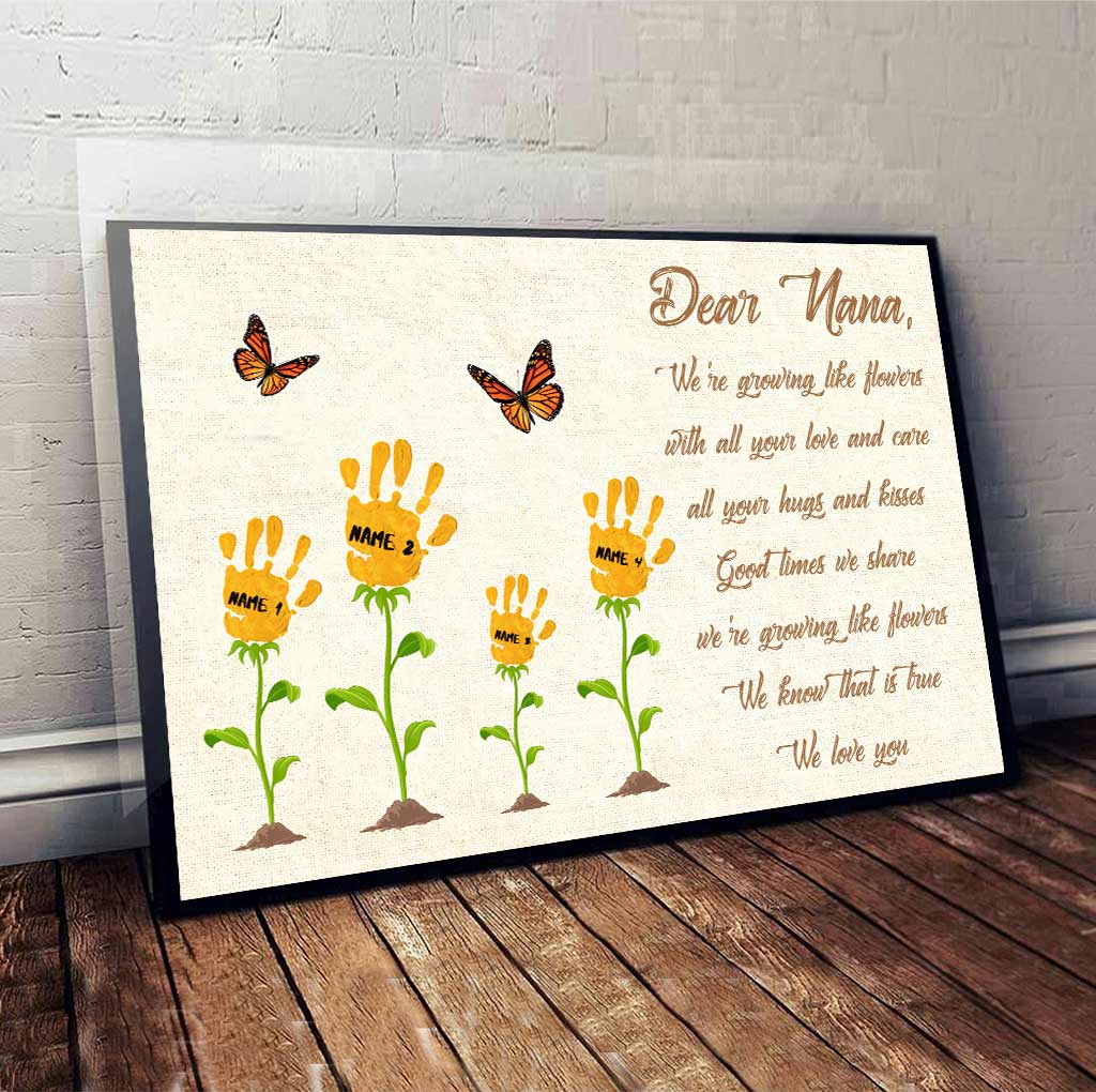 We Are Growing Like Flowers - Personalized Mother's Day Grandma Poster