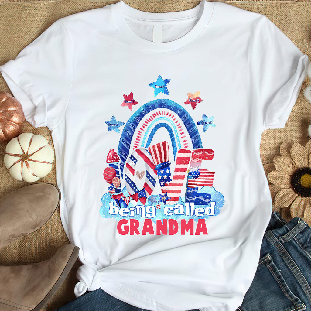 Love Being Called Grandma - Personalized Independence Day T-shirt and Hoodie