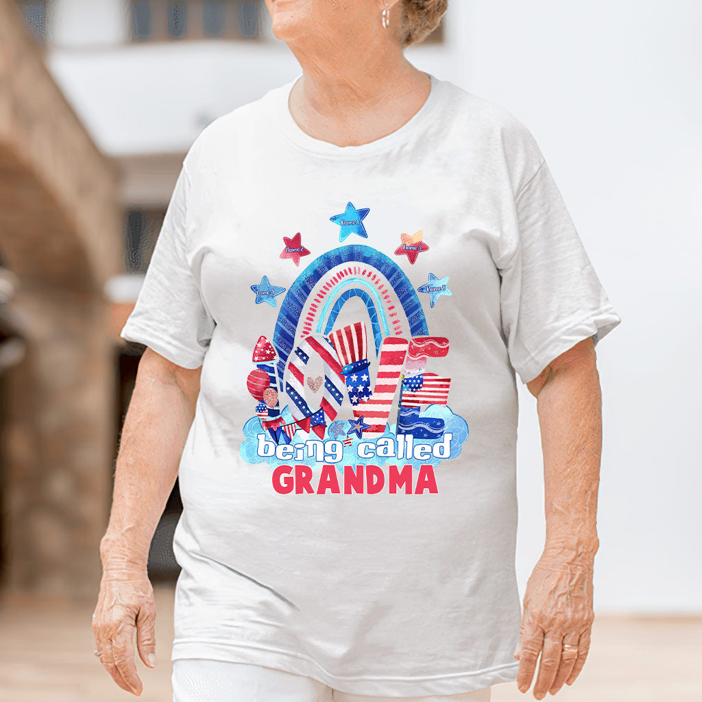 Love Being Called Grandma - Personalized Independence Day T-shirt and Hoodie