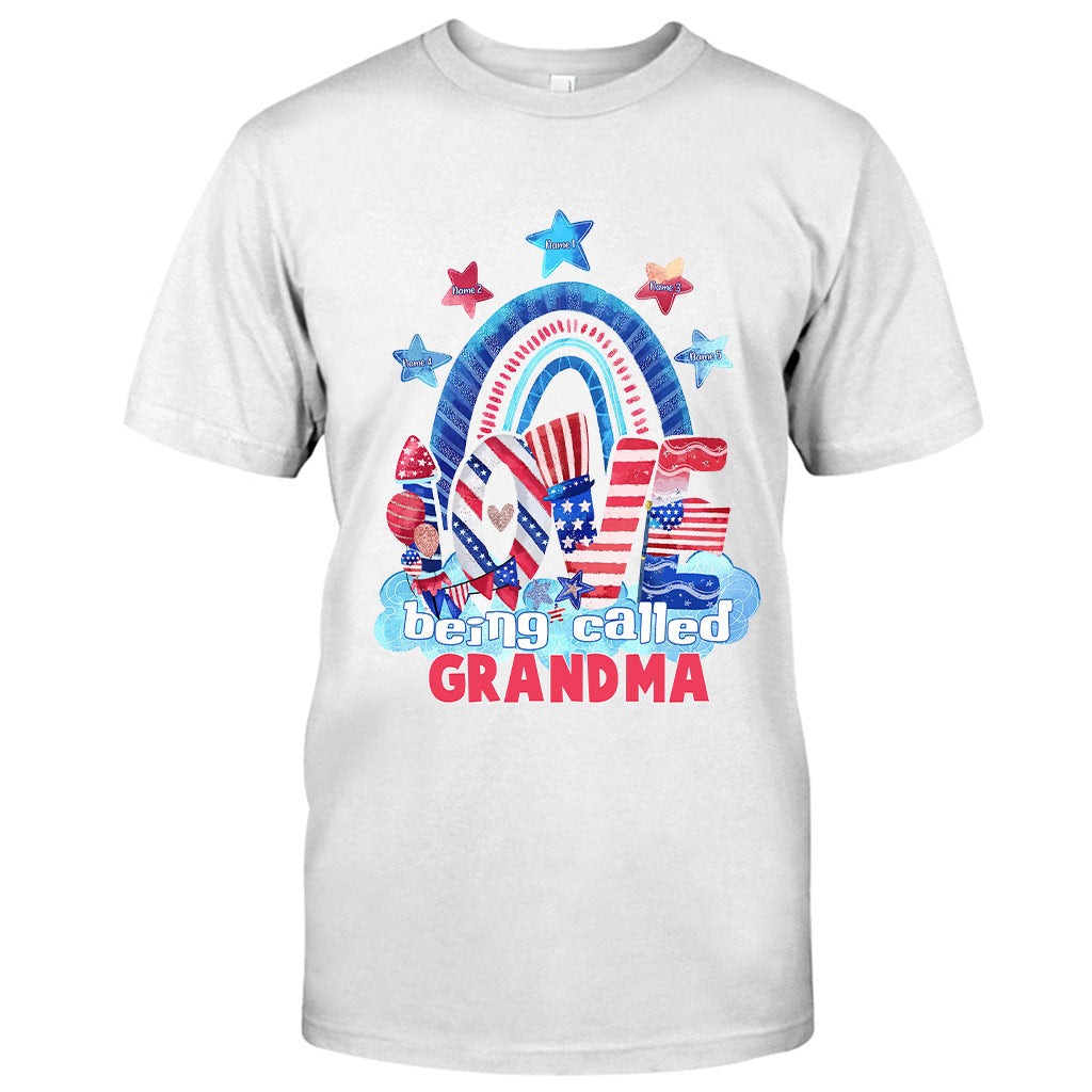 Love Being Called Grandma - Personalized Independence Day T-shirt and Hoodie