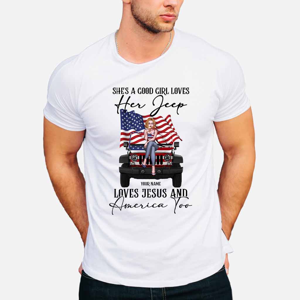 She's A Good Girl Loves Her Jp - Personalized Independence Day Car T-shirt and Hoodie