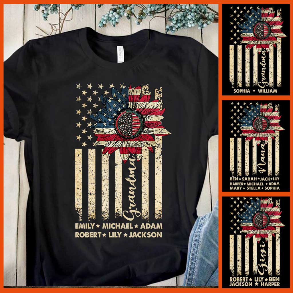 Grandma - Personalized Independence Day T-shirt and Hoodie