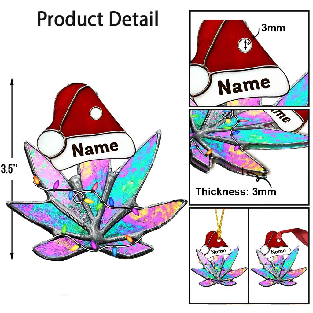 Jolly Leaf - Personalized Christmas Weed Ornament With 3D Pattern Print (Printed On Both Sides)