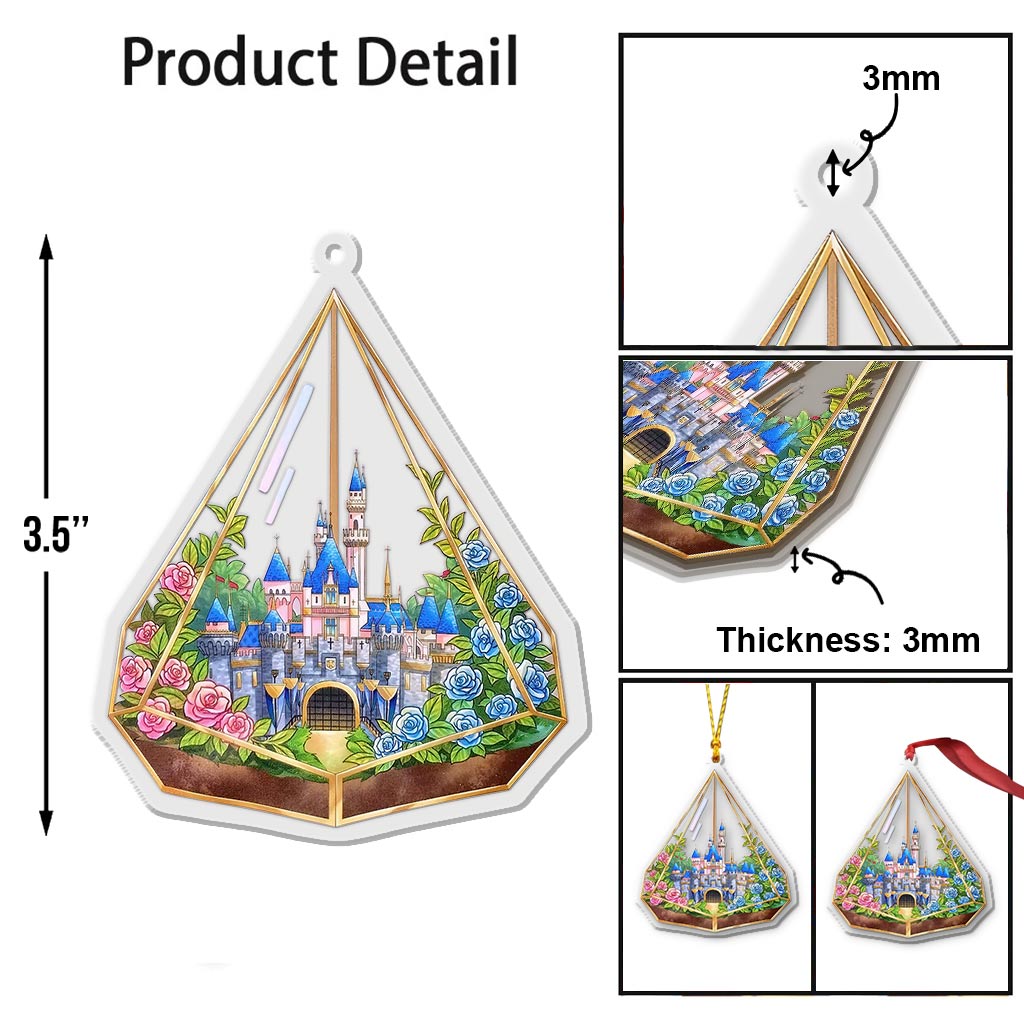 Disneyland Castle - Christmas Mouse Transparent Ornament