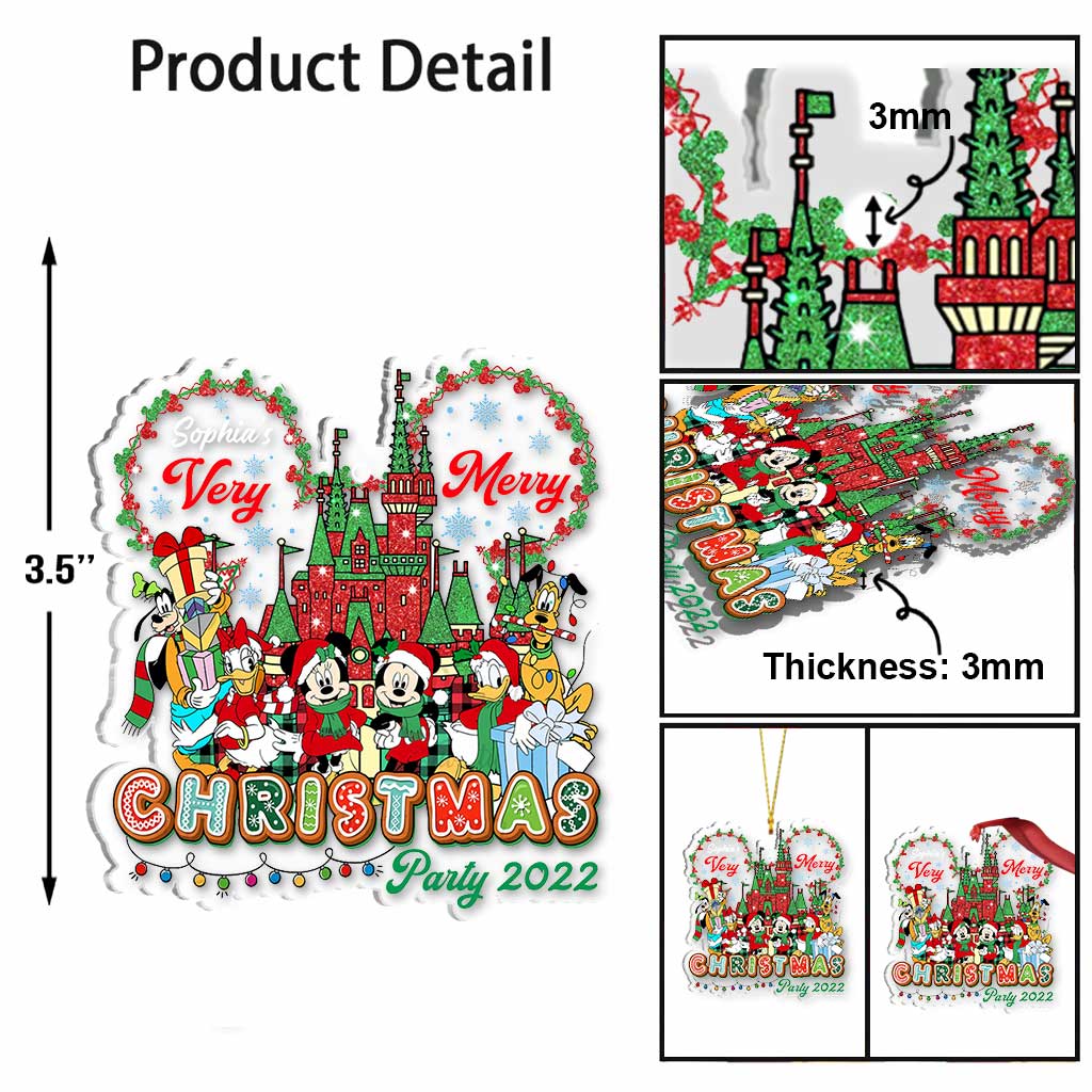 Merry Christmas - Personalized Mouse Transparent Ornament