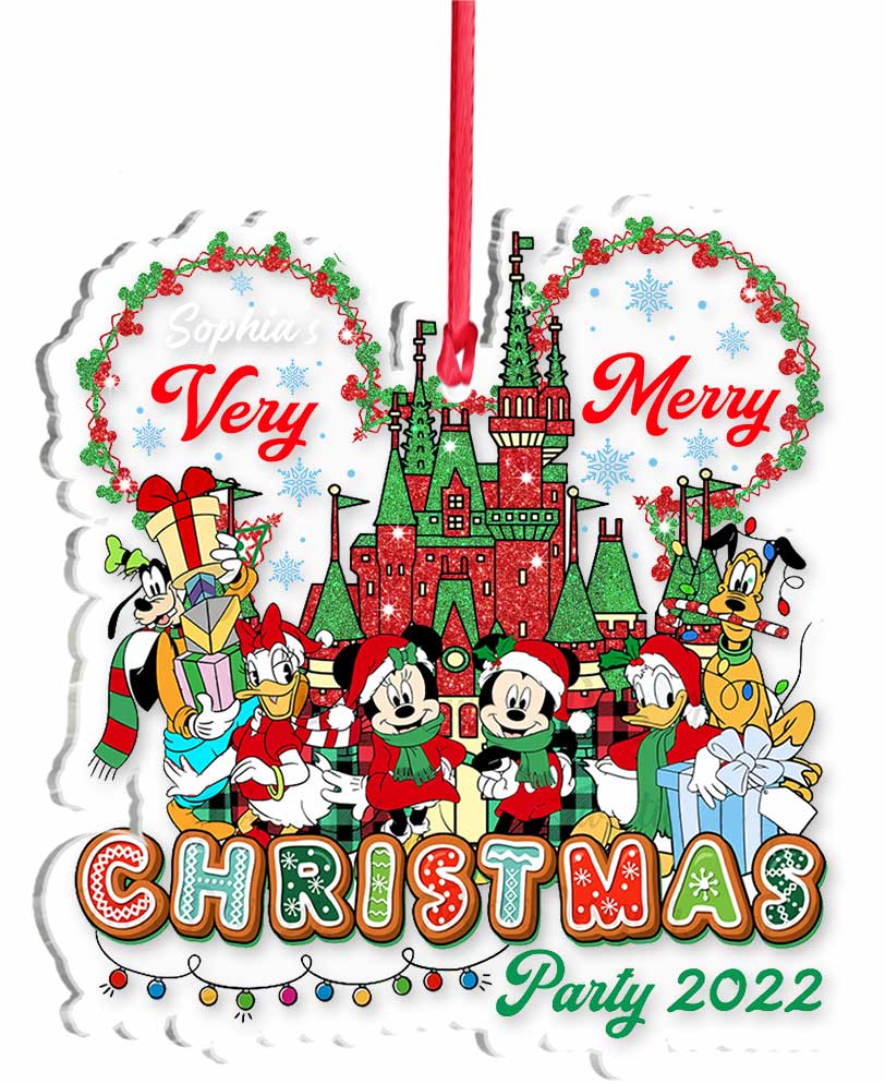 Merry Christmas - Personalized Mouse Transparent Ornament