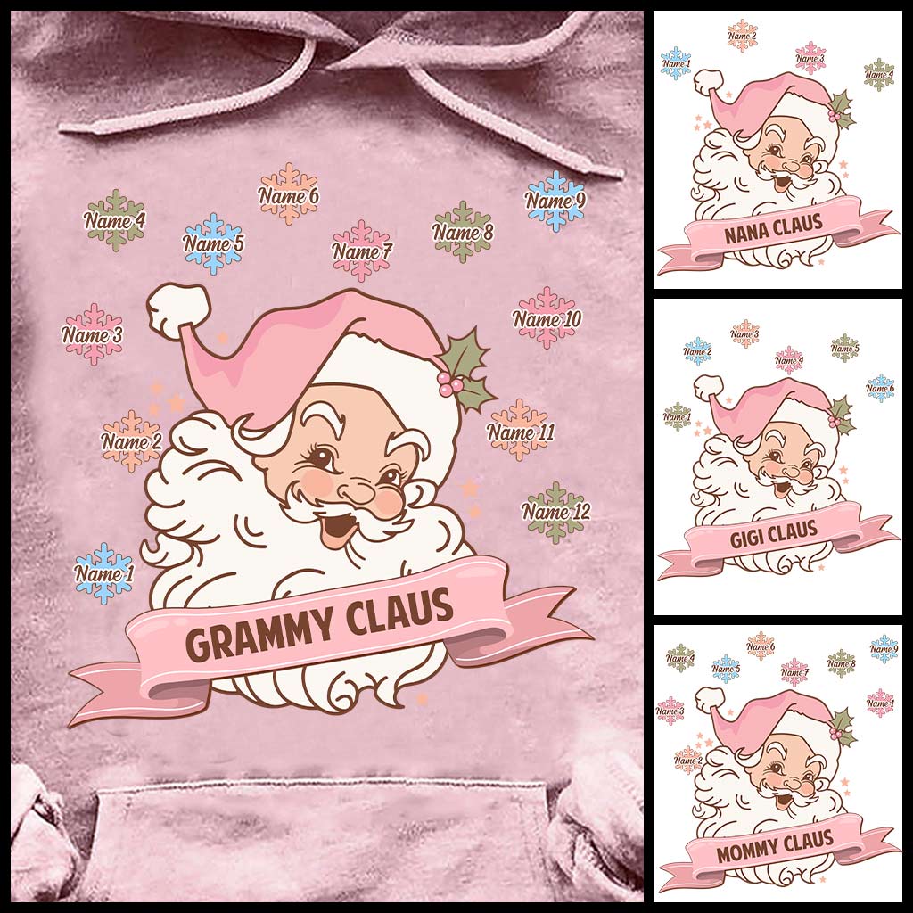 Grammy Claus Lil' Snowflakes - Personalized Christmas T-shirt and Hoodie