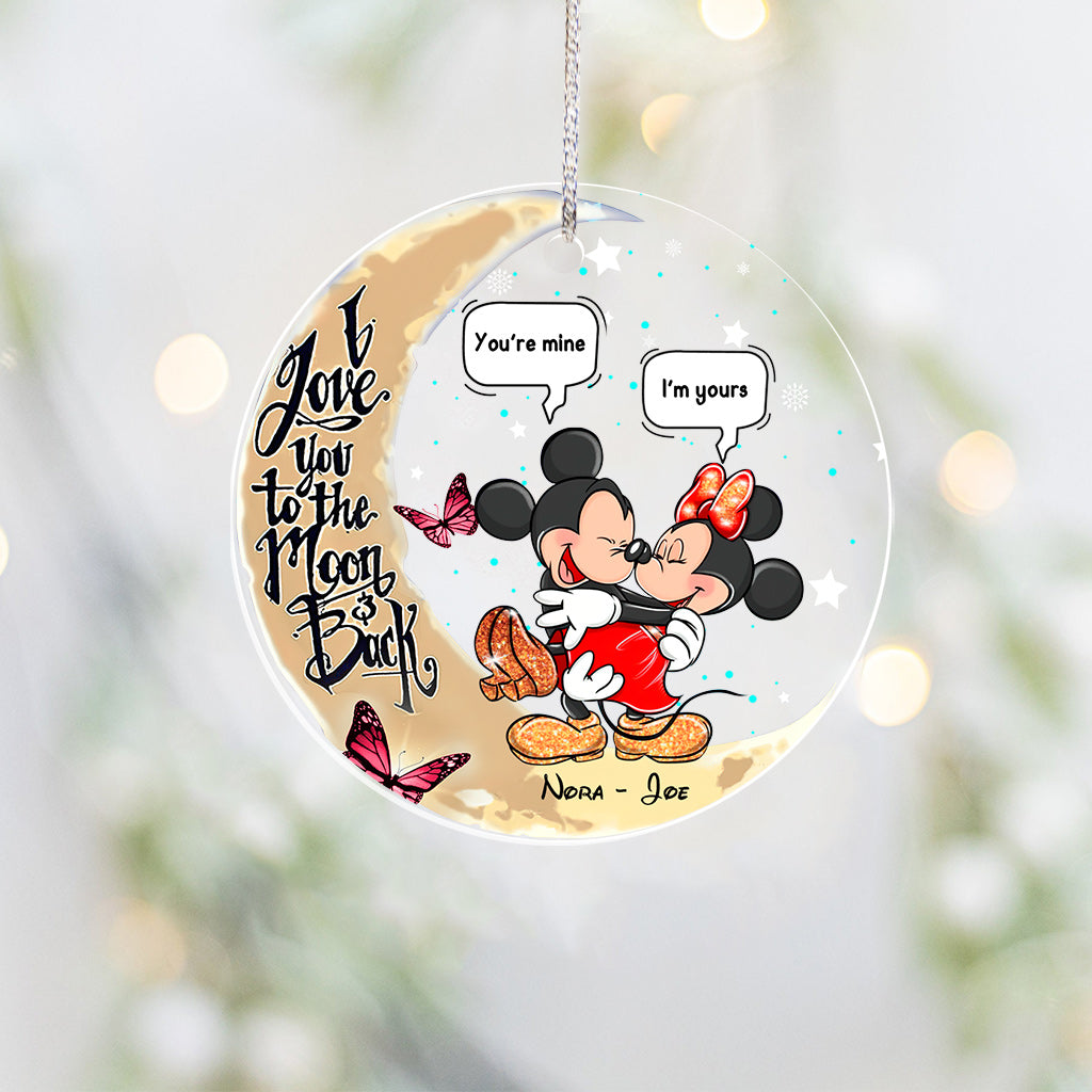 I Love You To The Moon - Personalized Mouse Transparent Ornament