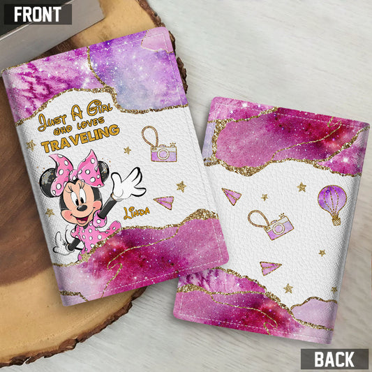 Just A Girl Who Loves - Personalized Mouse Passport Holder