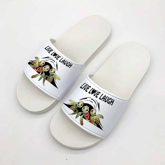 Live Love Laugh - Turtle Slide Sandals