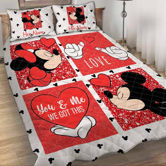 You And Me We Got This - Personalized Mouse Quilt Set