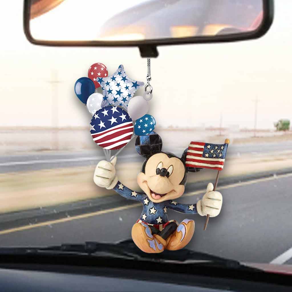 All Out For Uncle Sam - Independence Day Mouse Car Ornament (Printed On Both Sides)