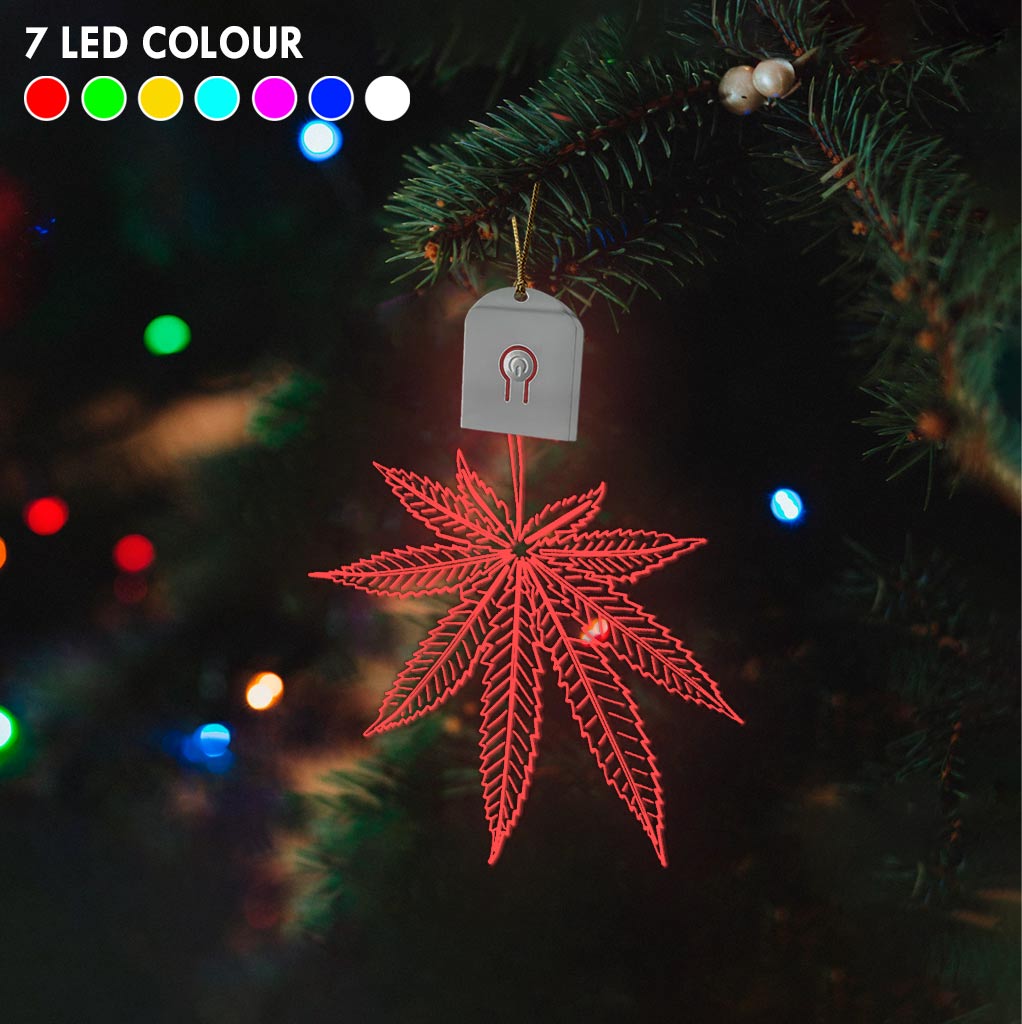 High Life - Christmas Weed Shaped Led Acrylic Ornament