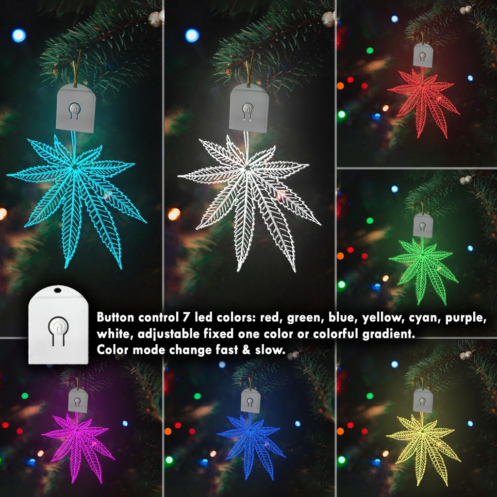High Life - Christmas Weed Shaped Led Acrylic Ornament