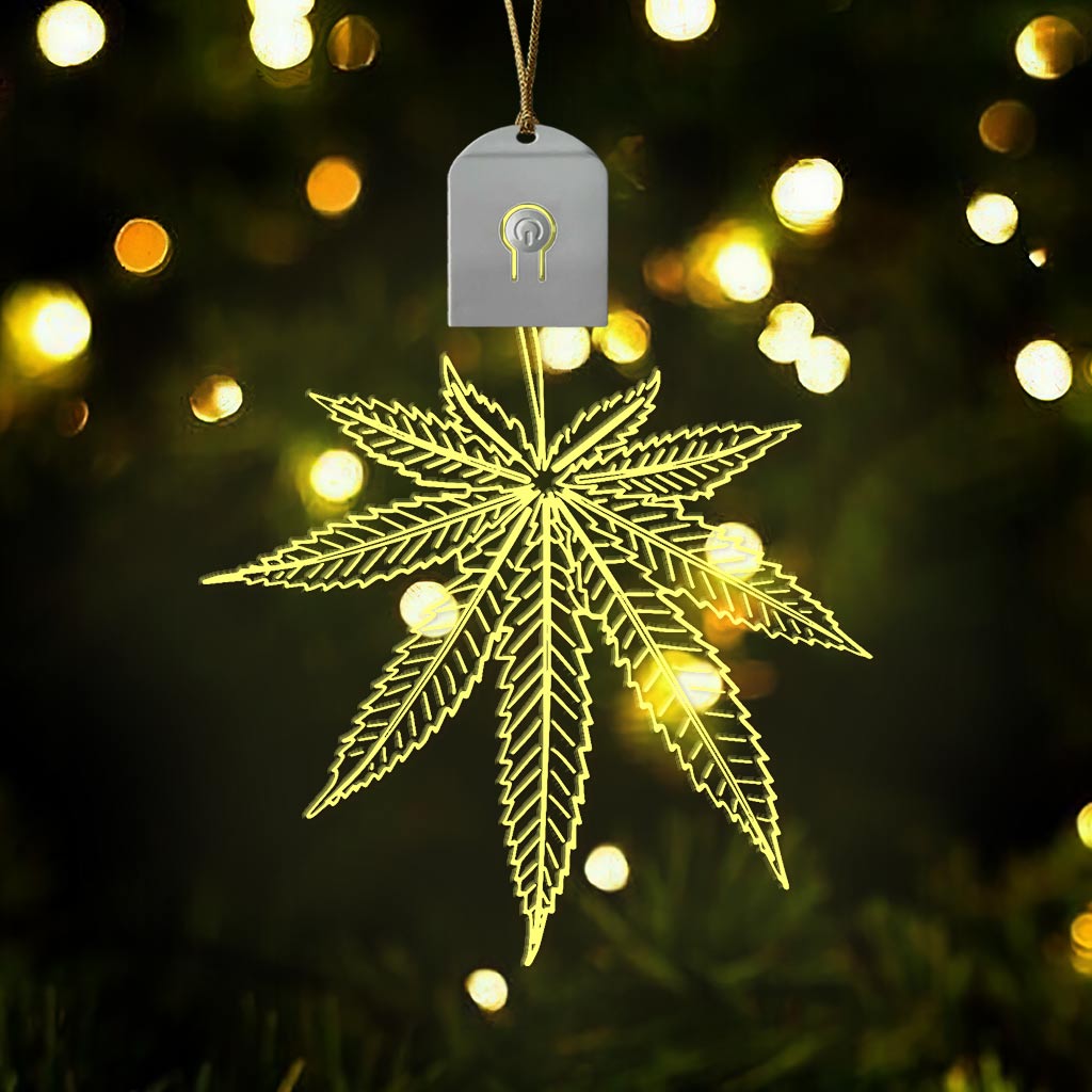 High Life - Christmas Weed Shaped Led Acrylic Ornament