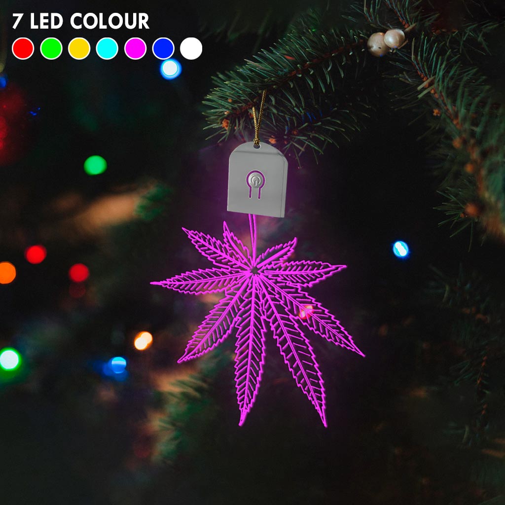 High Life - Christmas Weed Shaped Led Acrylic Ornament