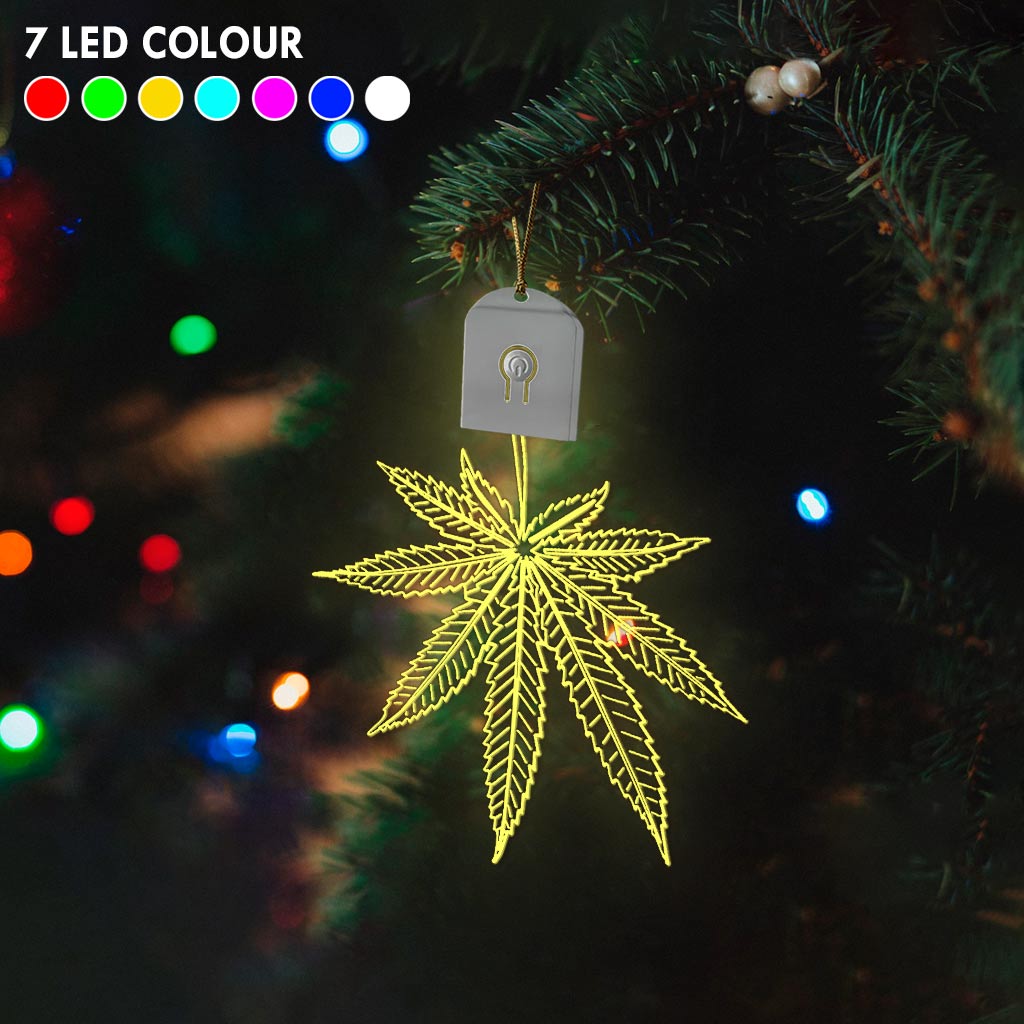 High Life - Christmas Weed Shaped Led Acrylic Ornament