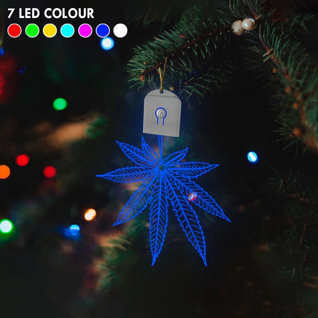 High Life - Christmas Weed Shaped Led Acrylic Ornament