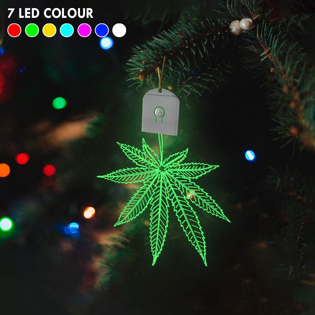 High Life - Christmas Weed Shaped Led Acrylic Ornament