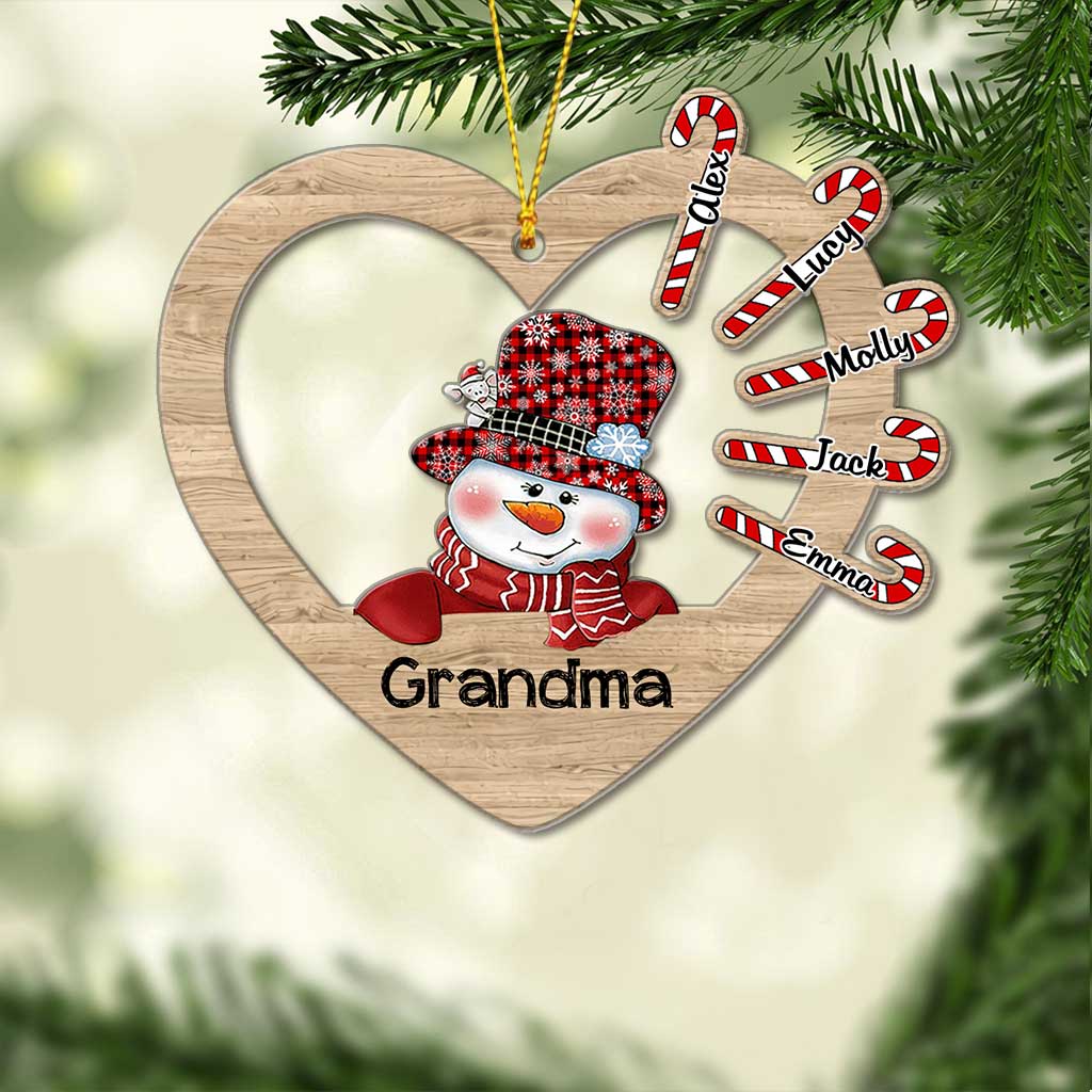 Grandma - Personalized Christmas Grandma Ornament (Printed On Both Sides)