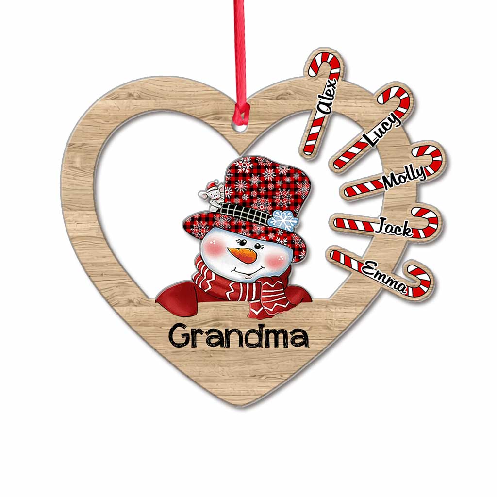 Grandma - Personalized Christmas Grandma Ornament (Printed On Both Sides)