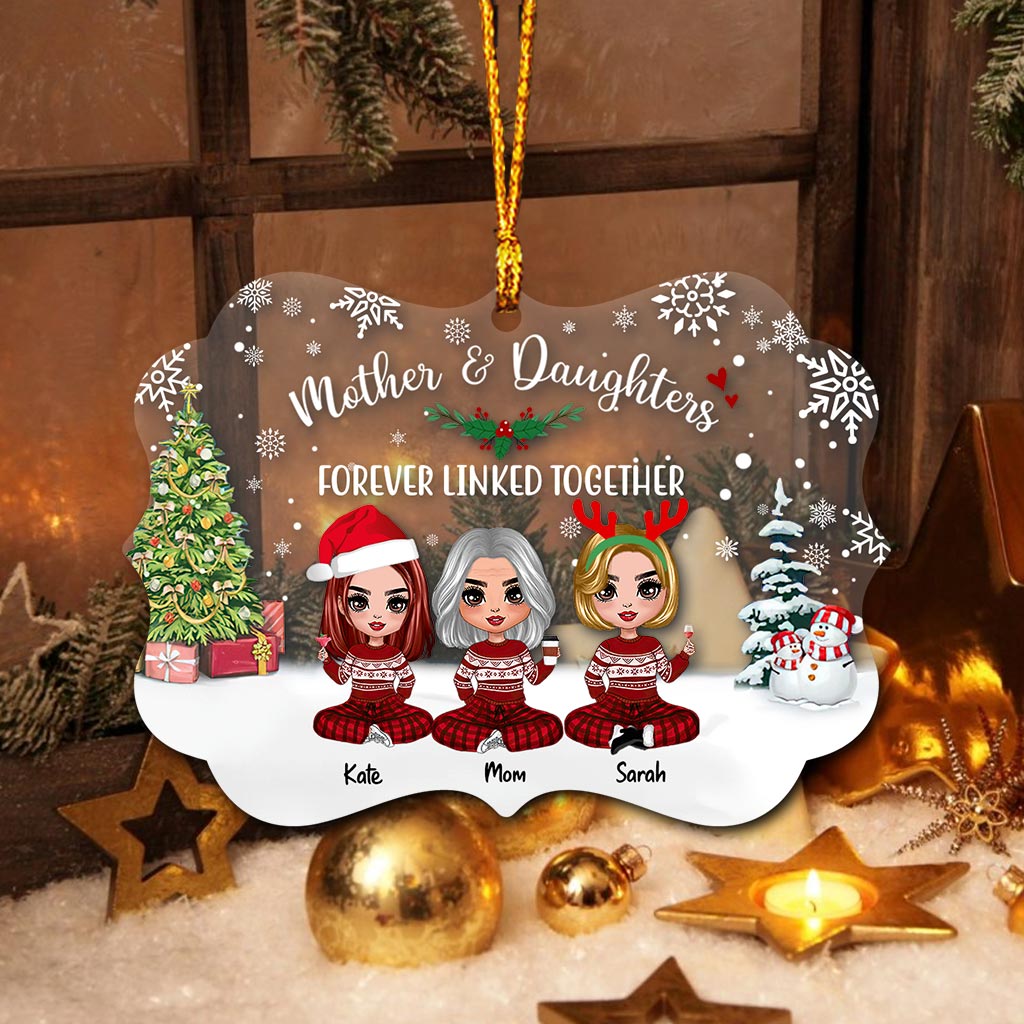 Mother & Daughter - Personalized Christmas Family Transparent Ornament