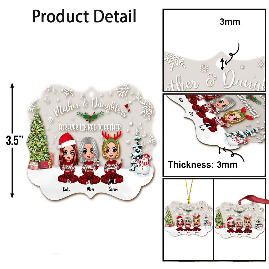 Mother & Daughter - Personalized Christmas Family Transparent Ornament
