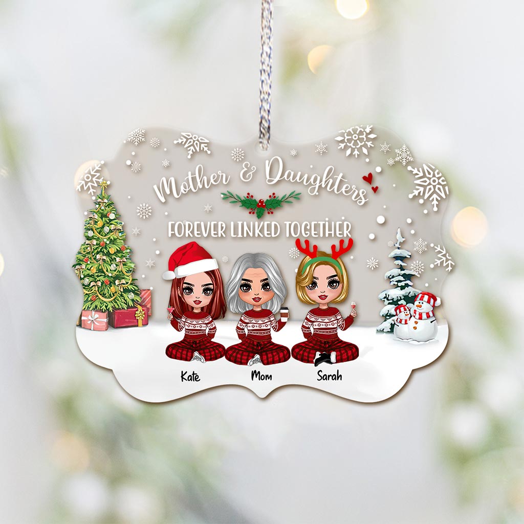 Mother & Daughter - Personalized Christmas Family Transparent Ornament