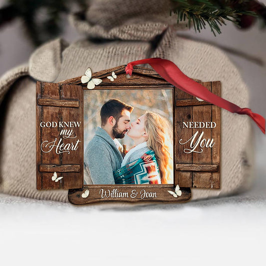 God Knew My Heart - Personalized Christmas Couple Ornament (Printed On Both Sides)