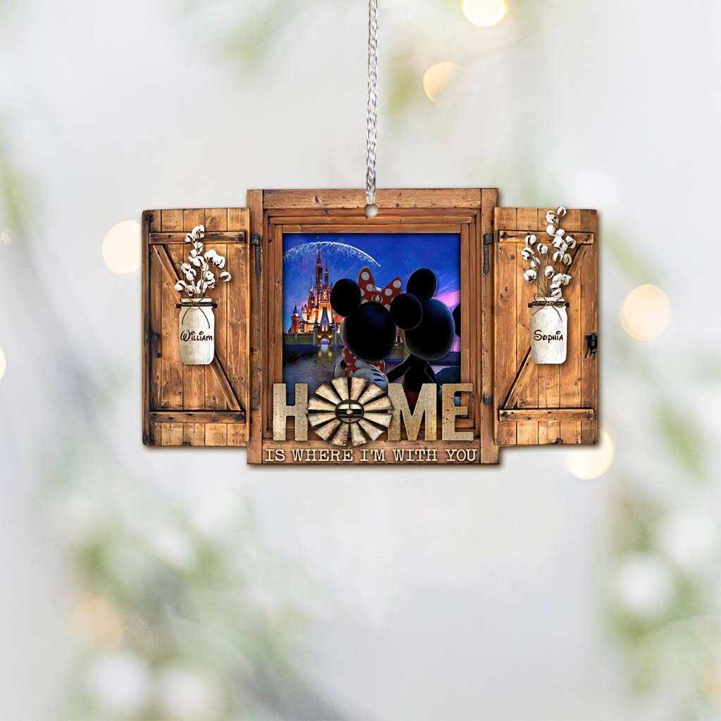 Home Is Where I’m With You - Personalized Christmas Mouse Ornament (Printed On Both Sides)
