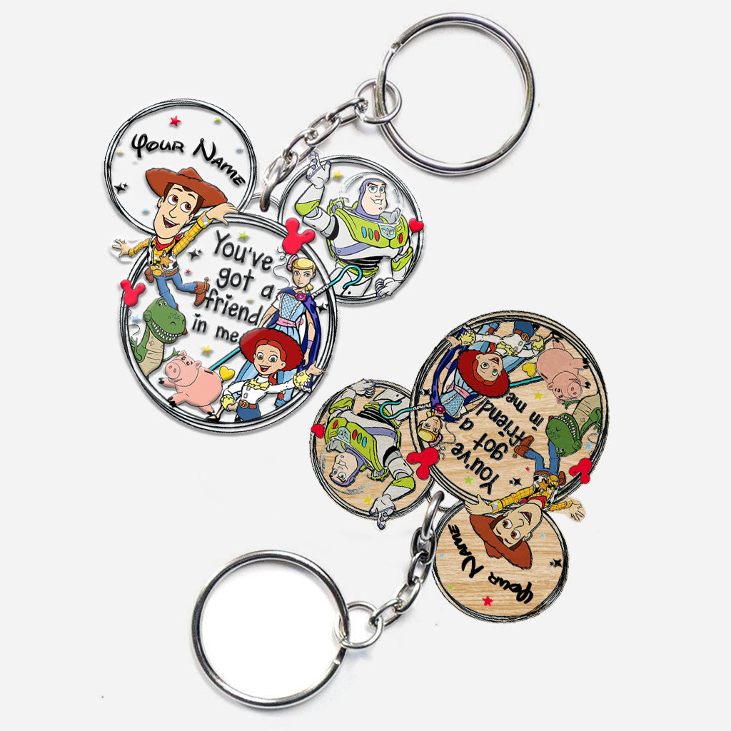 Walking In A Winter - Personalized Wonderland Mouse Keychain (Printed On Both Sides)