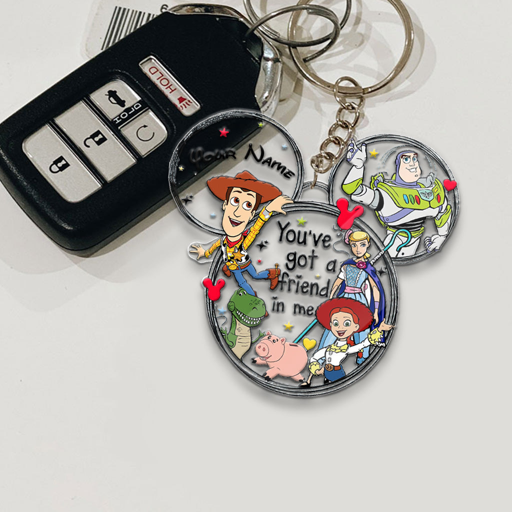 Walking In A Winter - Personalized Wonderland Mouse Keychain (Printed On Both Sides)