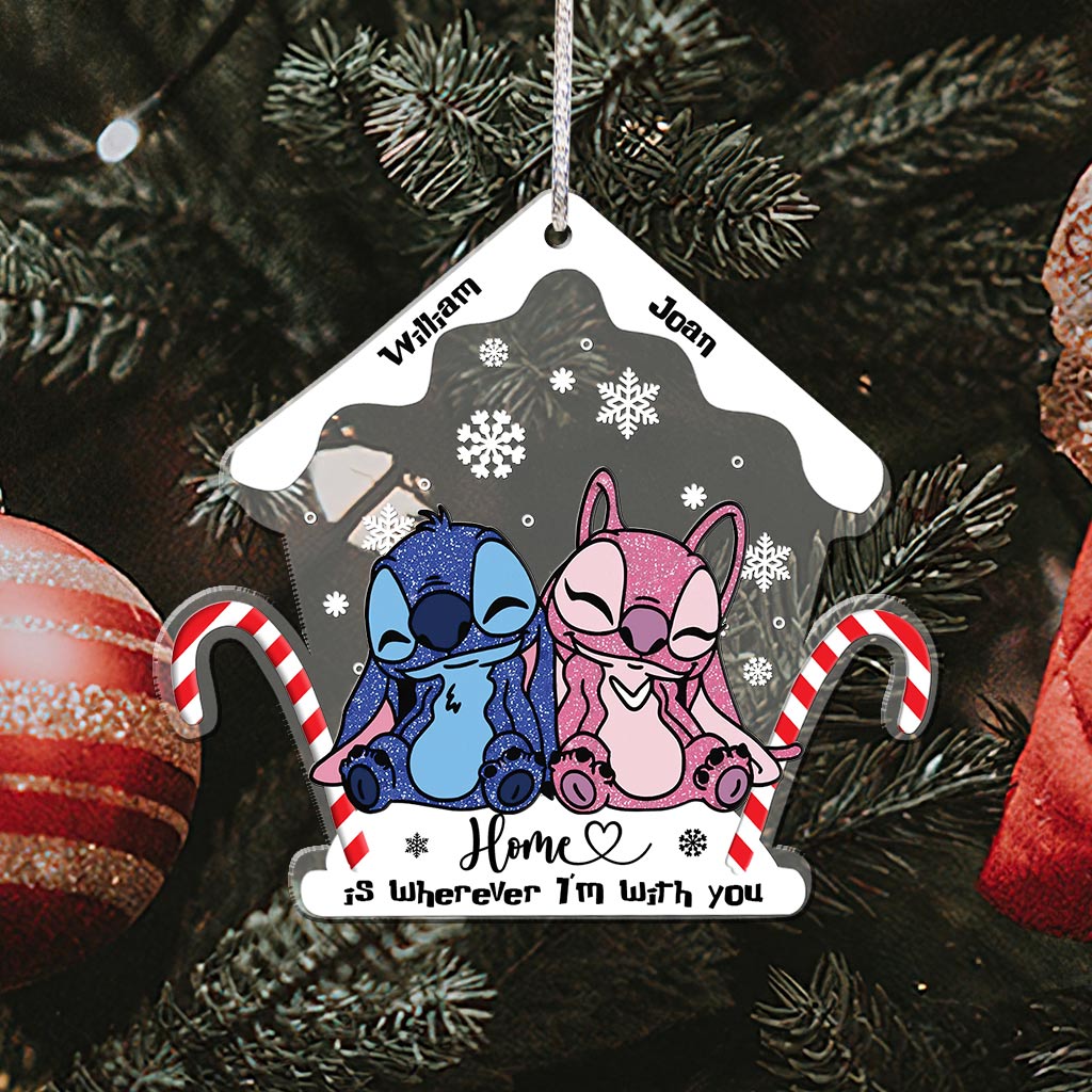 Home Is Wherever I Am With You - Personalized Christmas Ohana Transparent Ornament
