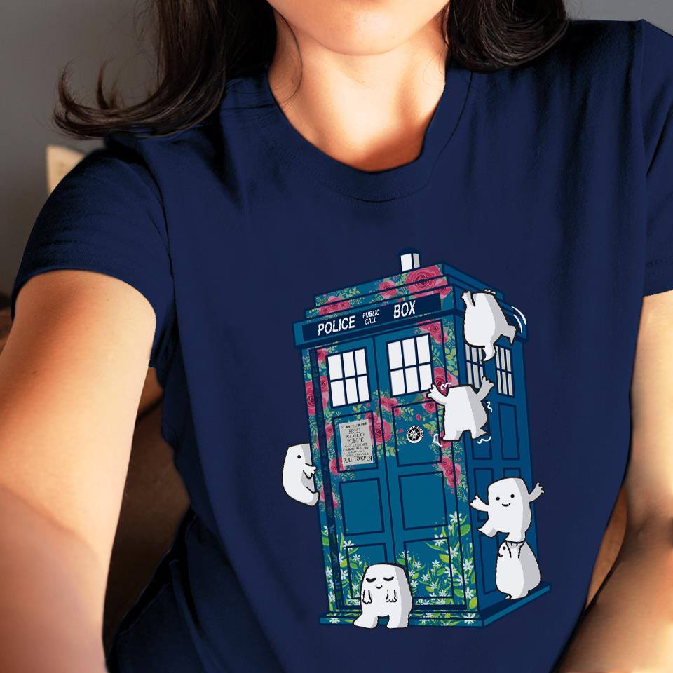Floral Police Box - T-shirt and Hoodie 1122