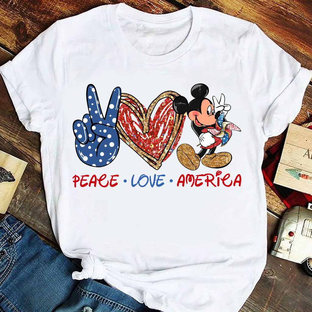 Peace Love Mouse Ears - Independence Day T-shirt and Hoodie