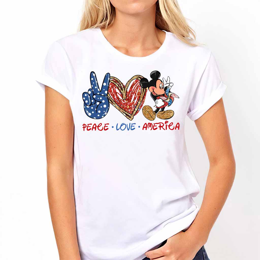 Peace Love Mouse Ears - Independence Day T-shirt and Hoodie