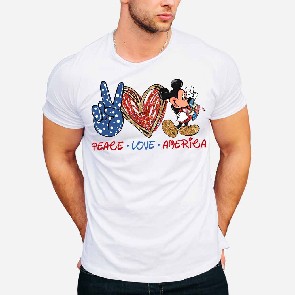 Peace Love Mouse Ears - Independence Day T-shirt and Hoodie
