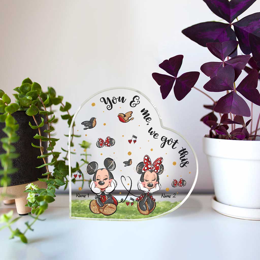 You And Me We Got This - Personalized Couple Mouse Custom Shaped Acrylic Plaque