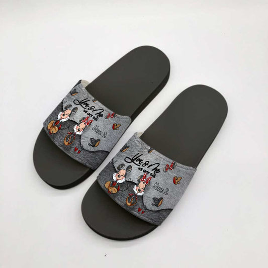 You And Me We Got This - Personalized Couple Mouse Slide Sandals