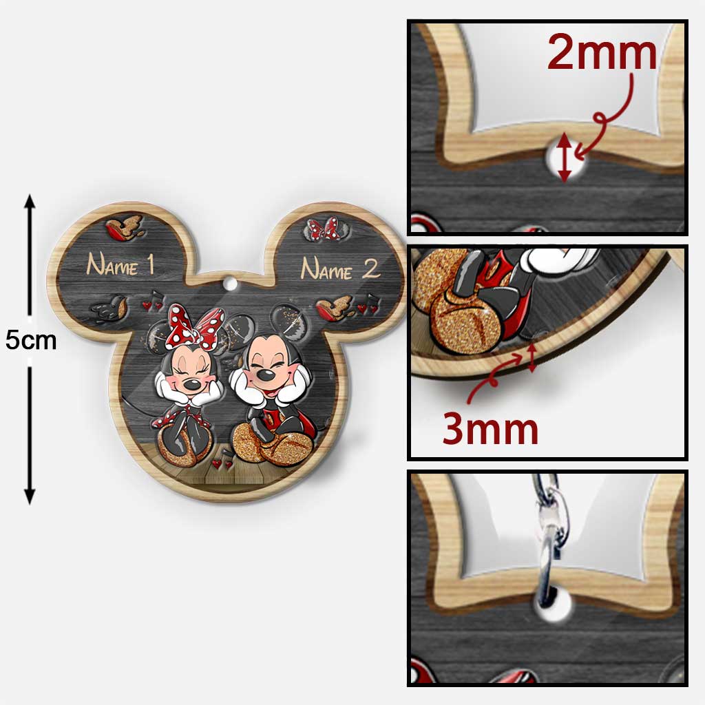 Wherever You Go Come Back To Me - Personalized Mouse Keychain (Printed On Both Sides)