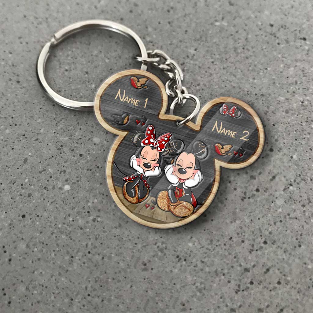 Wherever You Go Come Back To Me - Personalized Mouse Keychain (Printed On Both Sides)