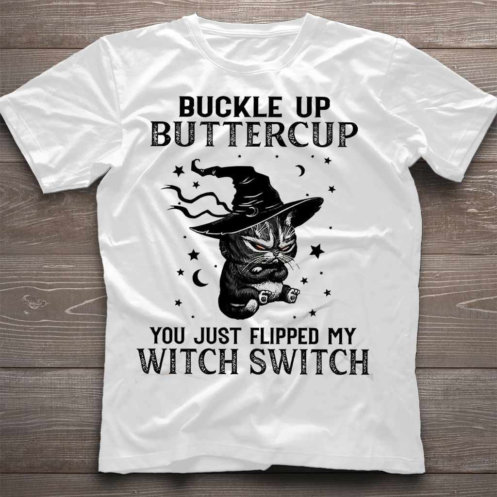 Black Cat Witch Funny Halloween T-shirt And Hoodie 082021