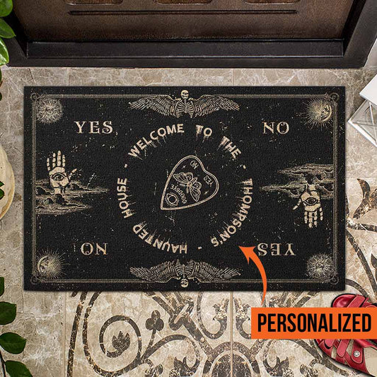 Welcome To The Haunted House - Witch Personalized Doormat