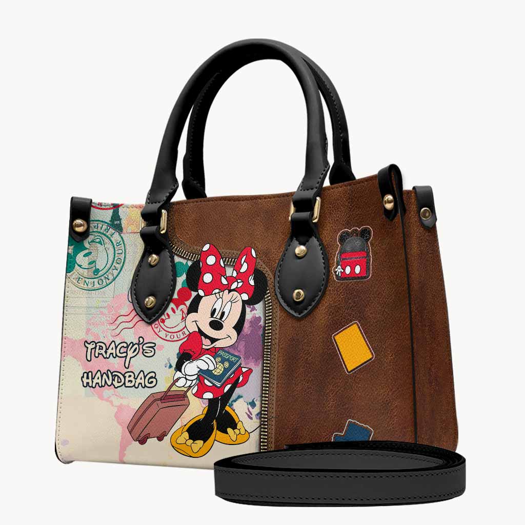 Travel Set - Personalized Mouse Leather Handbag & Luggage Cover