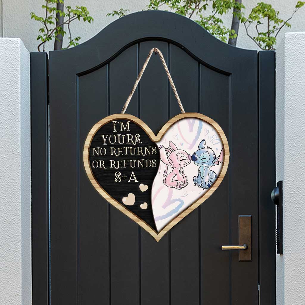 I'm Yours No Returns Or Refunds - Personalized Couple Ohana Wood Sign