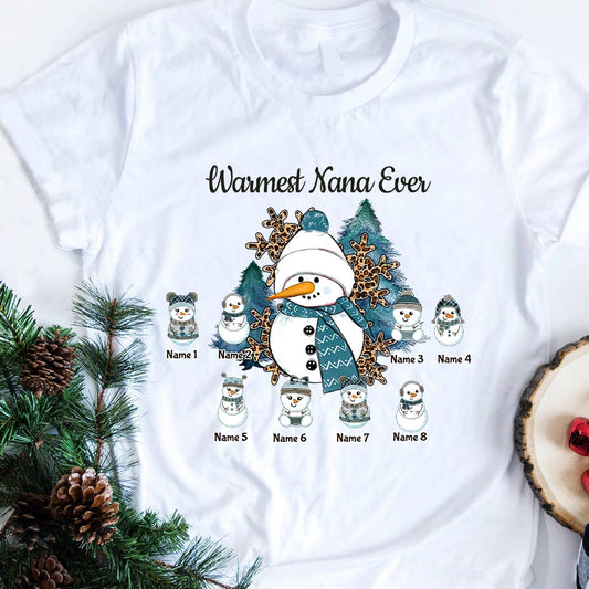 Warmest Grandma Ever - Personalized Christmas  T-shirt and Hoodie