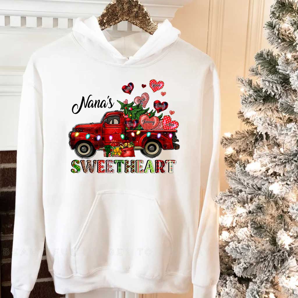 Nana's Sweetheart - Chrsitmas Personalized Grandma T-shirt and Hoodie