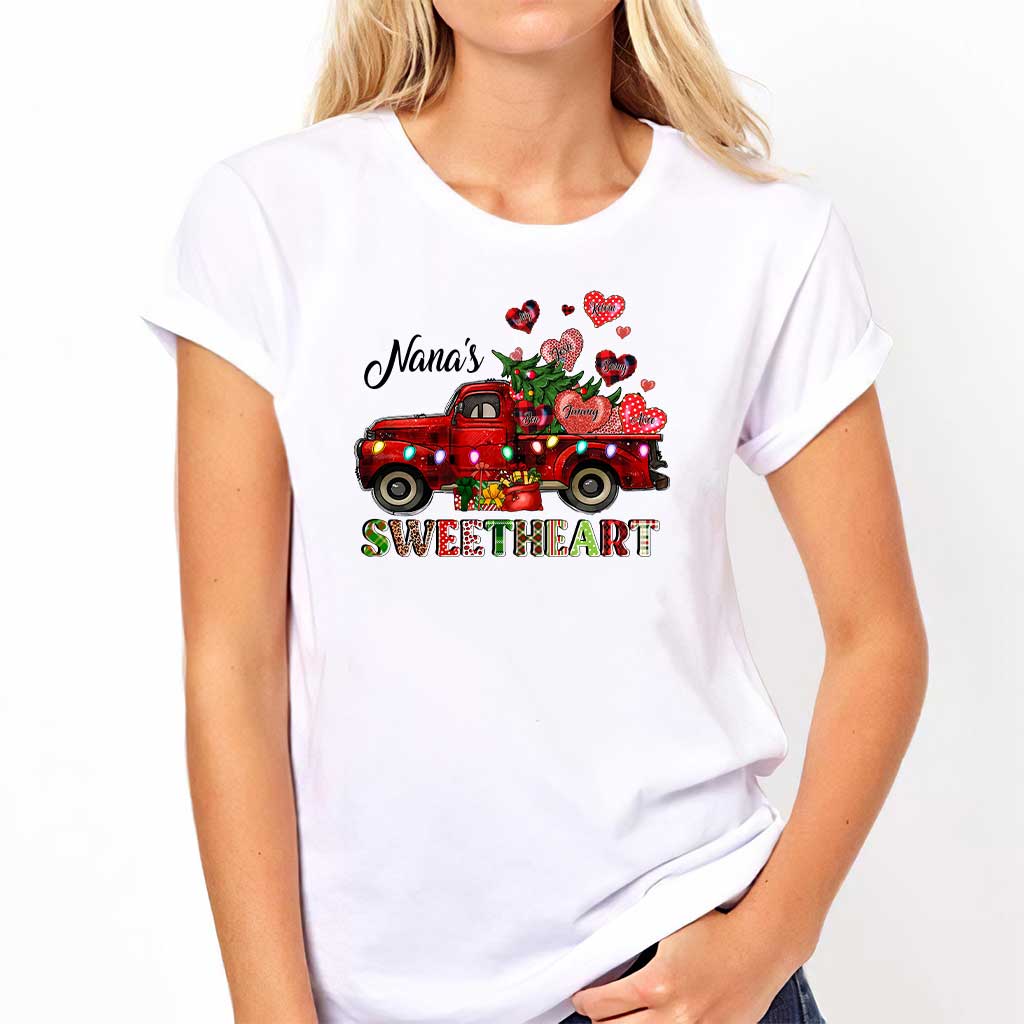Nana's Sweetheart - Chrsitmas Personalized Grandma T-shirt and Hoodie